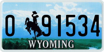 WY license plate 091534