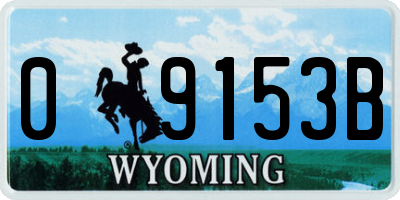 WY license plate 09153B