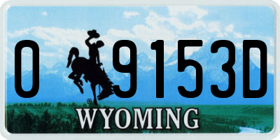 WY license plate 09153D