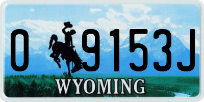 WY license plate 09153J