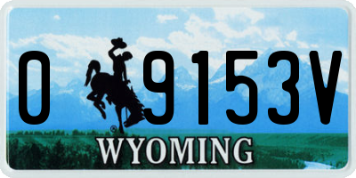 WY license plate 09153V