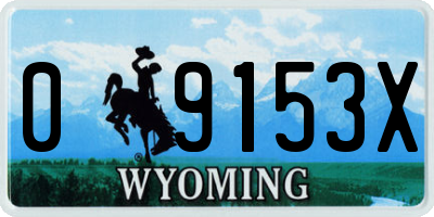 WY license plate 09153X