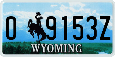 WY license plate 09153Z
