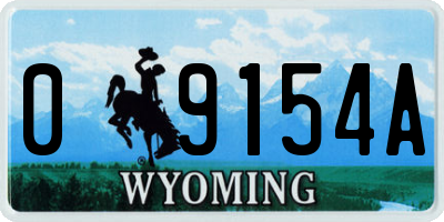 WY license plate 09154A