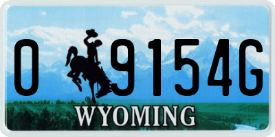 WY license plate 09154G
