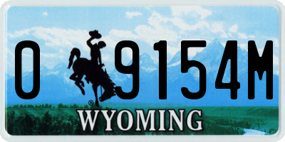 WY license plate 09154M