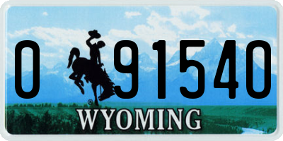WY license plate 09154O