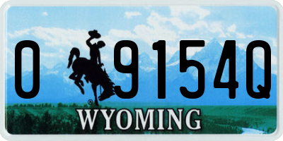 WY license plate 09154Q
