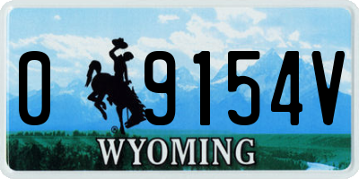 WY license plate 09154V