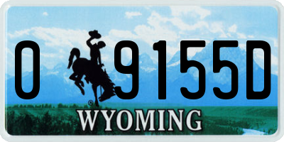 WY license plate 09155D