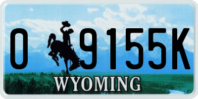 WY license plate 09155K