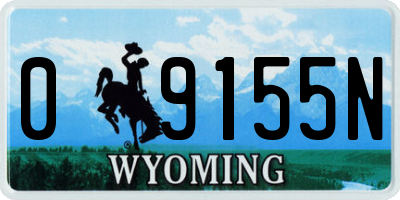 WY license plate 09155N