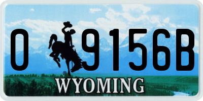 WY license plate 09156B