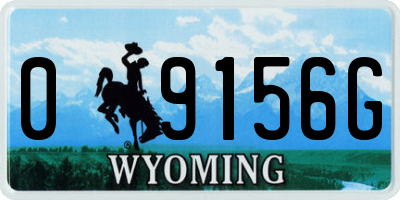 WY license plate 09156G