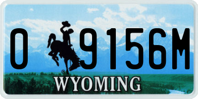 WY license plate 09156M