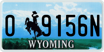WY license plate 09156N