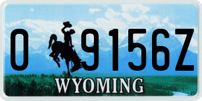 WY license plate 09156Z