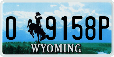 WY license plate 09158P