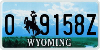 WY license plate 09158Z