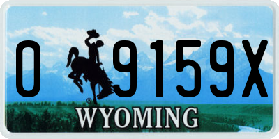 WY license plate 09159X