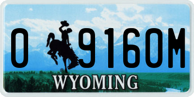 WY license plate 09160M