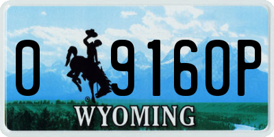 WY license plate 09160P