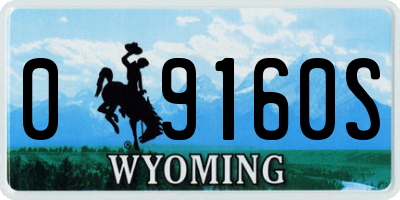 WY license plate 09160S
