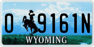 WY license plate 09161N