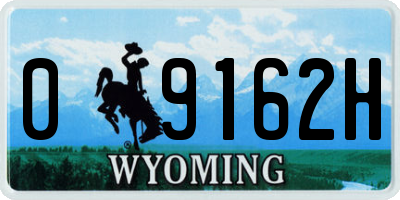 WY license plate 09162H