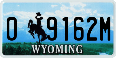WY license plate 09162M