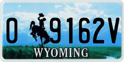 WY license plate 09162V