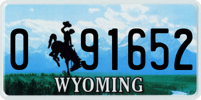 WY license plate 091652