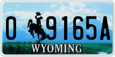 WY license plate 09165A