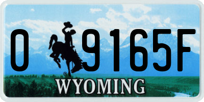 WY license plate 09165F