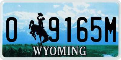 WY license plate 09165M