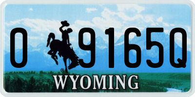 WY license plate 09165Q