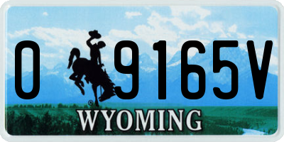 WY license plate 09165V