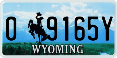 WY license plate 09165Y