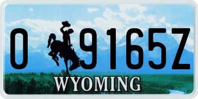 WY license plate 09165Z