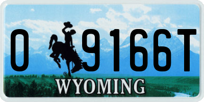 WY license plate 09166T