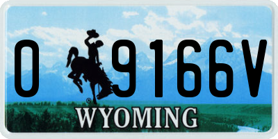 WY license plate 09166V