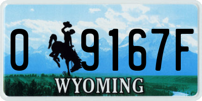 WY license plate 09167F