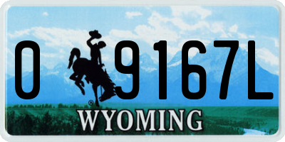 WY license plate 09167L