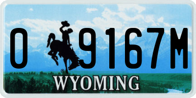 WY license plate 09167M