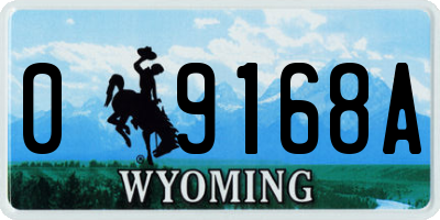 WY license plate 09168A