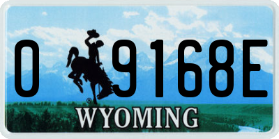 WY license plate 09168E