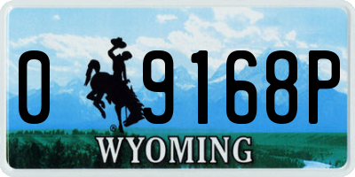 WY license plate 09168P