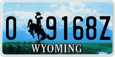 WY license plate 09168Z