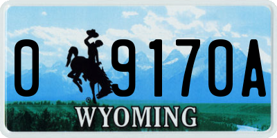 WY license plate 09170A