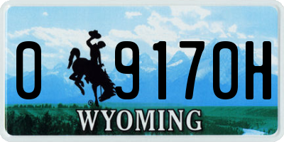 WY license plate 09170H